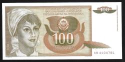 ** YUGOSLAVYA ( 100 * DİNARA ) 1990 - ÇİL