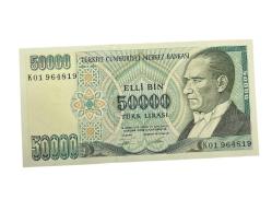 7.Emisyon 50.000 Türk Lirası K01 964819 Çil