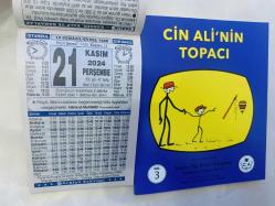 21 Kasım 2024 hediyelik orijinal Türkiye takvim yaprağı (Cin Ali kitabı hediyeli:)