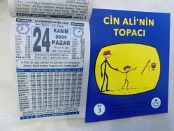 24 Kasım 2024 hediyelik orijinal Türkiye takvim yaprağı (Cin Ali kitabı hediyeli:)
