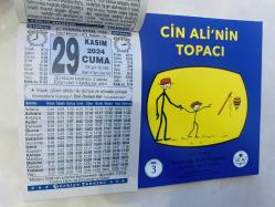 29 Kasım 2024 hediyelik orijinal Türkiye takvim yaprağı (Cin Ali kitabı hediyeli:)