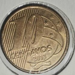 BREZİLYA 2013  10 CENTAVOS  LEUCHTTURM KAPAMASINDA