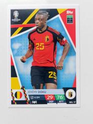 Topps Match Attax Euro 2024 Jeremy Doku Belçika BEL 17 Futbolcu Kartı