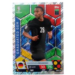 Topps Match Attax Euro 2024 Youssoufa Moukoko Graduated Gem Almanya GER 18 Futbolcu Kartı