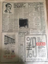YENİ SABAH GAZETESİ  5 KASIM 1961 YIL :24 SAYI :8135--Altılara vazifeye dönmeleri için talimat verildi ----147 'ler işi senatolara havale  ediliyor --Üçlü Koalisyon Hakikatleşiyor ---Efes Ebedi Mukaddes Yer ilan edildi ---Çocuk çalanlara  karşı  tedbir --Hayali  daire  bir  şebekenin  marifeti ---Seller yüzünden dün  Suruç 'ta 76  ev yıkıldı --M.Baler berat  etti ---Timlodan  toptan istifalar ---Karın  doyurmuyor : Siyavuşgil --Otobüslerin  yerini de artık troleybüs alıyor ---Sinemalar ,Tiyatrolar ,Radyo Programları ----Tarihin Aydınlatılamayan  bir sayfası :Hitler 'in  cesedi  eski Nazilerde mi ?---Abdurrahman Faris dün tevkif  edildi ---Kim Novak bir defa daha  kendisini  affettirdi ---Tulga iyileşiyor --Fenerbahçe ,İzmirSpor  dan  güç  kurtuldu --Beykoz tek  golle  galip ---Altınordu  oynadı ve  kazandı :2-1 --Ş.Hilal :2 Vefa :0---Altay -Göztepe ,K.Yaka Yeşildirek 'i 2-0 mağlup etti ---Baskette Galatasaray  D.Şafakayı  yendi  :41-38--