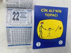 22 Ağustos 2024 hediyelik orijinal Türkiye takvim yaprağı (Cin Ali kitabı hediyeli:)