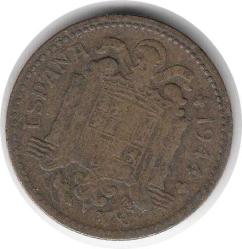 İspanya 1 Peseta 1944 Çok Temiz