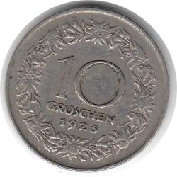 Avusturya 10 Groschen 1925 Çok Temiz