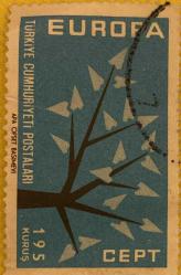 Mektup Zarfından Kesilmiş  / Postadan Geçmiş Pul Filateli - Damgalı - EUROPA CEPT, 195 KURUŞ  - Türkiye Cumhuriyeti - Turkish Stamp