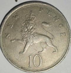 İNGİLTERE 1975 10 PENCE