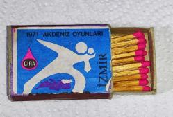 17531-ÇIRA KİBRİT**İZMİR 1971 AKDENİZ OYUNLARI*KISMEN DOLUDUR**KENDİ ORJİNAL KİBRİTLERİDİR**