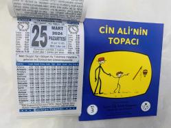 25 Mart 2024 hediyelik orijinal Türkiye takvim yaprağı (Cin Ali kitabı hediyeli:)