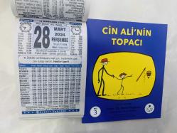28 Mart 2024 hediyelik orijinal Türkiye takvim yaprağı (Cin Ali kitabı hediyeli:)