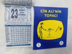 23 Şubat 2024 hediyelik orijinal Türkiye takvim yaprağı (Cin Ali kitabı hediyeli:)