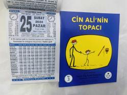 25 Şubat 2024 hediyelik orijinal Türkiye takvim yaprağı (Cin Ali kitabı hediyeli:)