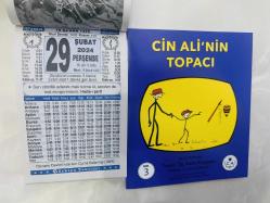 29 Şubat 2024 hediyelik orijinal Türkiye takvim yaprağı (Cin Ali kitabı hediyeli:)