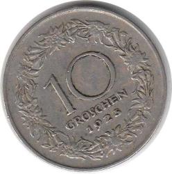 Avusturya 10 Groschen 1925 Çok Temiz