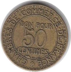 Fransa 50 Centimes 1923 Temiz