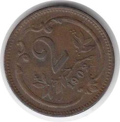 Avusturya 2 Heller 1902 Çok Temiz