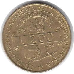 İtalya 200 Lire 1996 Çok Temiz