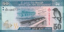 Sri Lanka, 50 Rupi, Çil, 2019 Basımlı