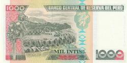 Koleksiyon Ürünü Peru, 1000 İntis, Çil, 1988 Basımlı