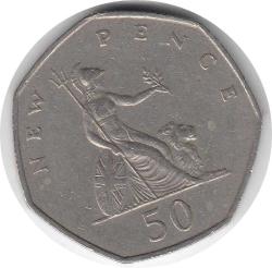 İngiltere 50 Pence 1969 Çok Temiz