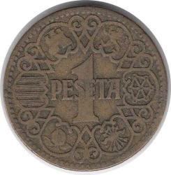 İspanya 1 Peseta 1944 Çok Temiz
