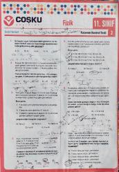 COŞKU YAYINLARI, 11. SINIF FİZİK KAZANIM KONTROL TESTİ & ÖDEV TESTİ