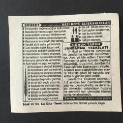 14 HAZİRAN 1996 -TAKVİM YAPRAĞI-DOĞUM GÜNÜ HEDİYESİ-TÜRKİYE GAZETESİ TAKVİMİ,JANDARMA TEŞKİLATININ KURULUŞU,1814,HACI HULİSİ EFENDİNİN VEFATI 1990,BAZI KÖTÜ ALIŞKANLIKLAR,JANDARMA TEŞKİLATI