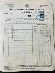 OTO GAZ, BENZİN, MOTORİN FATURASI - 30 MAYIS 1955 - SHELL/ŞELL KOMPANİ OF TURKEY LİMİTED - ASİKURAZİONİ GENERALİ HAN, GALATA, İSTANBUL - AHMET ÇAYIROĞLU, ŞİLE - ISLAK İMZALI, KAŞELİ DAMGA PULU  - 28 x 21 cm EBATLI ORİJİNAL FATURA