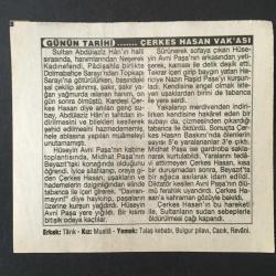 15 HAZİRAN 1996 -TAKVİM YAPRAĞI-DOĞUM GÜNÜ HEDİYESİ-TÜRKİYE GAZETESİ TAKVİMİ,ÇERKES HASAN BEY VAKASI 1876,BABALAR GÜNÜ,YENİÇERİ OCAĞININ KALDIRILMASI 1826,