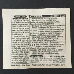 22 HAZİRAN 1996 -TAKVİM YAPRAĞI-DOĞUM GÜNÜ HEDİYESİ-TÜRKİYE GAZETESİ TAKVİMİ,NASRETTİN HOCANIN VEFATI 1284,ERZURUMLU İBRAHİM HAKKI HZ VEFATI 1780,ÖKÜZÜN BAŞI,NASRETTİN HOCA