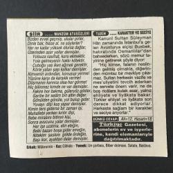 7 TEMMUZ 1996 -TAKVİM YAPRAĞI-DOĞUM GÜNÜ HEDİYESİ-TÜRKİYE GAZETESİ TAKVİMİ,İLK HAVACILIK OKULU YEŞİLKÖYDE AÇILDI 1912,TARİHÇİ REŞAT EKREM KOÇU NUN ÖLÜMÜ 1975,MANZUM ATASÖZLERİ,KARAKTER VE SECİYE