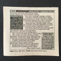 22 TEMMUZ 1996 -TAKVİM YAPRAĞI-DOĞUM GÜNÜ HEDİYESİ-TÜRKİYE GAZETESİ TAKVİMİ,SON 50 YILIN EN SICAK GÜNLERİ 1987,GÜNEŞ ASLAN ESED BURCUNDA EDİRNENİN KURTULUŞU,HASAN ÇAVUŞA ANASINDAN MEKTUB
