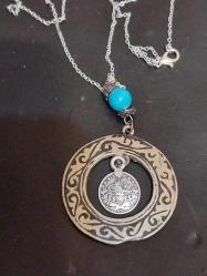 Savatlı Kolye, Osmanlı Düşük Ayar Gümüş Savatlı Kolye.