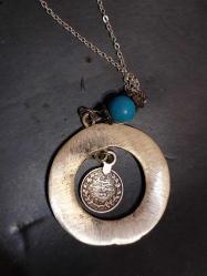 Savatlı Kolye, Osmanlı Düşük Ayar Gümüş Savatlı Kolye.