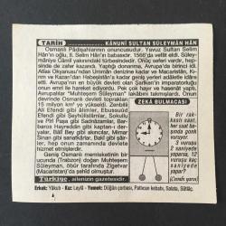 7 EYLÜL 1996 -TAKVİM YAPRAĞI-DOĞUM GÜNÜ HEDİYESİ-TÜRKİYE GAZETESİ TAKVİMİ,KANUNİNİN VEFATI 1566,AYDIN ,SARUHANLI,KUŞADASININ KURTULUŞLARI 1922,KANUNİ SULTAN SÜLEYMAN HAN,