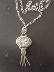 Savatlı Kolye, Osmanlı Düşük Ayar Gümüş Savatlı Kolye.