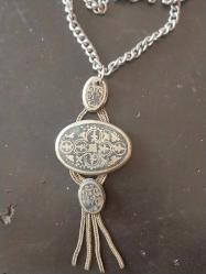 Savatlı Kolye, Osmanlı Düşük Ayar Gümüş Savatlı Kolye.