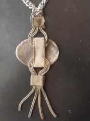 Savatlı Kolye, Osmanlı Düşük Ayar Gümüş Savatlı Kolye.