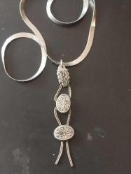 Savatlı Kolye, Osmanlı Düşük Ayar Gümüş Savatlı Kolye.