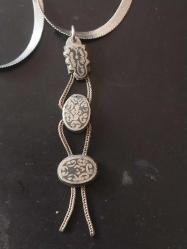 Savatlı Kolye, Osmanlı Düşük Ayar Gümüş Savatlı Kolye.