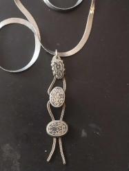 Savatlı Kolye, Osmanlı Düşük Ayar Gümüş Savatlı Kolye.