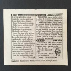 11 ARALIK 1996 -TAKVİM YAPRAĞI-DOĞUM GÜNÜ HEDİYESİ-TÜRKİYE GAZETESİ TAKVİMİ,İMAM RABBANİ HZ.NİN VEFATI 1624,MİLLİ GÜVENLİK KURULUNUN KURULUŞU 1962,ÇEÇEN KIZININ NİNNİSİ,SOĞANLI KARACİĞER ,BOKSÖR