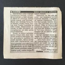 31 ARALIK 1996 -TAKVİM YAPRAĞI-DOĞUM GÜNÜ HEDİYESİ-TÜRKİYE GAZETESİ TAKVİMİ,SEYYİD AHMED ARVASİ HOCANIN VEFATI 1988,YARIN 1997 MİLADİ YILBAŞIDIR, FIRTINA,DOĞU ANADOLU GERÇEĞİ