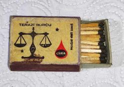 17559-ÇIRA KİBRİT*TERAZİ BURCU*KISMEN DOLU*KENDİ ORJİNAL KİBRİTLERİDİR**