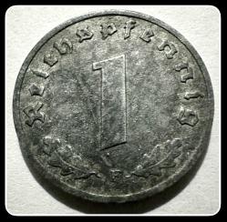 1944-1 REICHS-PFENNIG “F” (1 Reichspfennig) Nazi Almanyası (3. Reich) Gamalı Haç (Svastika) YBMNAZİ1