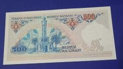 7 Emisyon 2 Tertip 500 Lira Çil E 03 Seri 1984-89)