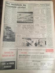 YENİ SABAH GAZETESİ  23 EKİM 1961 YIL :24 SAYI :8122---İhtilaf bütün AP teşkilatına yayıldı ---CKMP liler  içinde  de  ihtilaf var ----CHP ilk  ödev huzuru temin etmektir diyor --Mısır da çok geniş çapta tevkiflere başlanıldı --Başgil 'i  karşılamak  için 500 AP 'li  dün  İstanbul a gelmişti ---İtalya dan  soğuk  dalgası  geldi ---Bir  hukuk  öğrencisi  dün karısını  öldürdü ---Tiyatrolarımız :Siyavuşgil ---Tarihi  köşkler  harap  oluyor ---Sinemalar ,Tiyatrolar  Radyo Programları ---Adenaver  Başkan  olmayı garantiledi ---İnsan cenini suni  yoldan  büyütüldü --Son seçimlerin  dış  basınındaki akisleri ---Kaçırdıkları taksiyi bir  hendeğe  devirdiler ---Feriköy  : 0 PTT: 0---Ankara da İzmir takımları  galip --Galatasaray  namağlup Altınordu yu  2-0 yendi ----Göztepe :2 Ş.Hilal : 0 İzmirSpor :3 A.Gücü :1---Milliler bugün  kampa giriyor --Fenerbahçe 3-0  mağlup ---B. Milletler  bir kere daha acze düştü ---Kruşçef Stalincilerle  çatıştı ---CHP ilk  ödev huzuru  temin  etmektir  diyor ---
